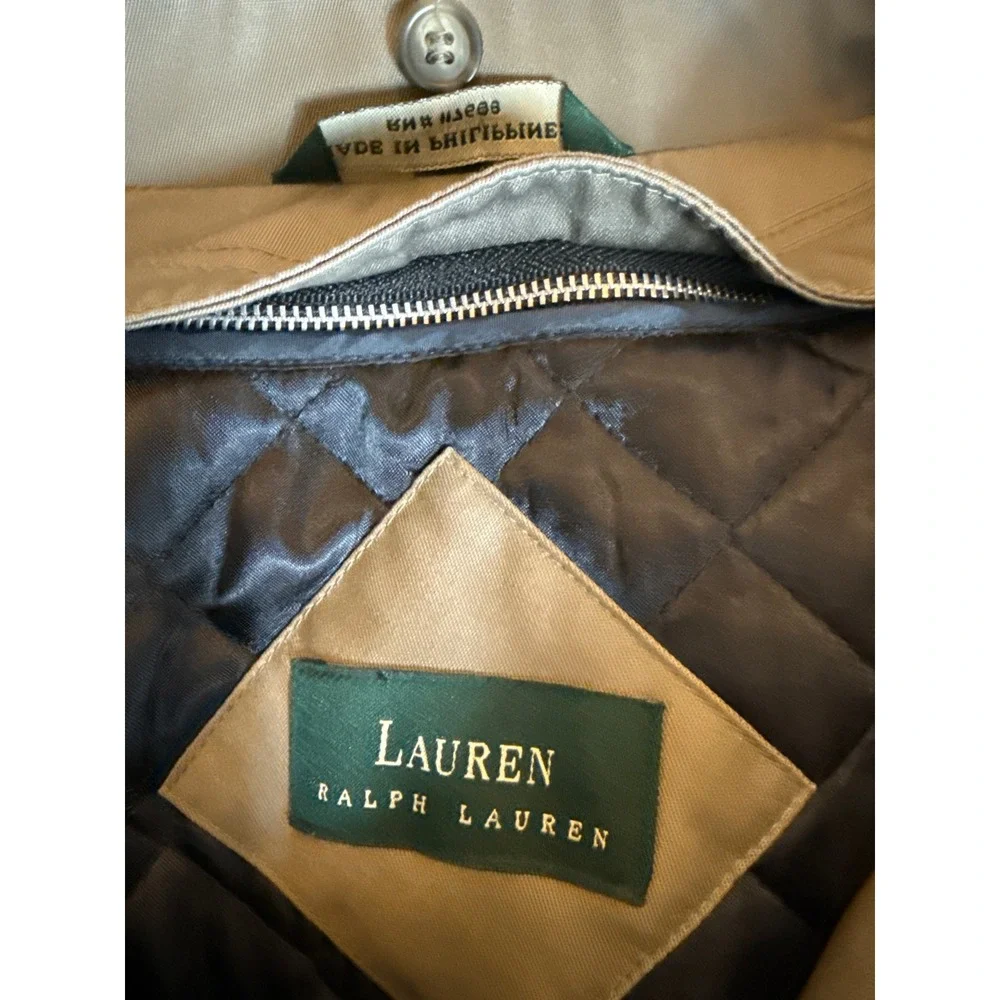 Lauren Ralph Lauren Men Double Breasted Trench Coat Quilted Removable Lining 44S